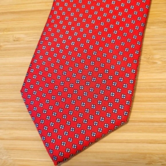 Mallory & Church Box Pattern Silk Tie - Picture 2 of 4